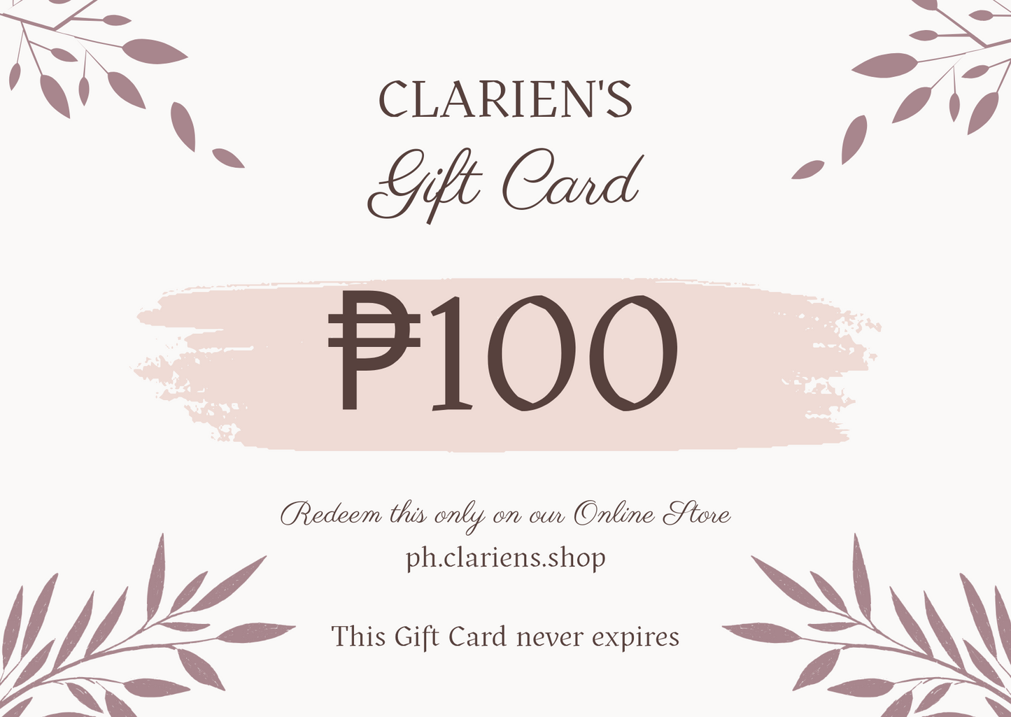 Clarien's Gift Card