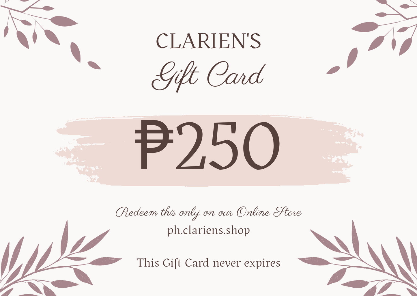 Clarien's Gift Card