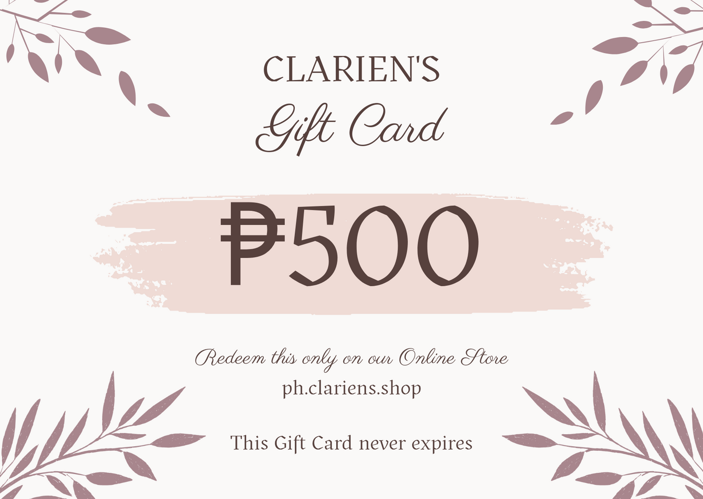 Clarien's Gift Card