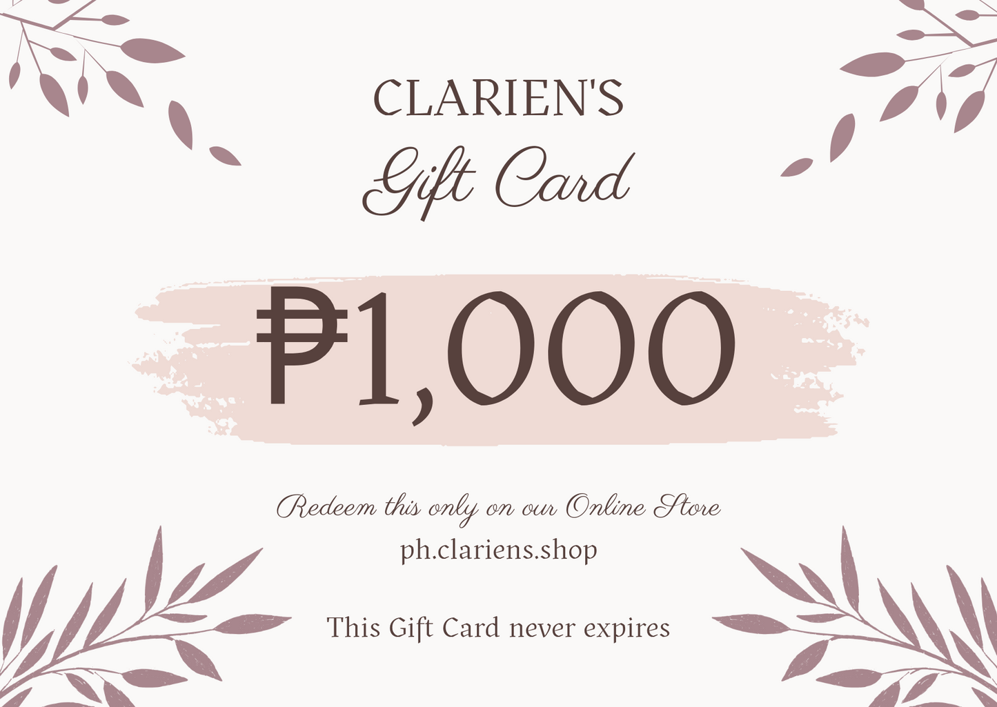 Clarien's Gift Card