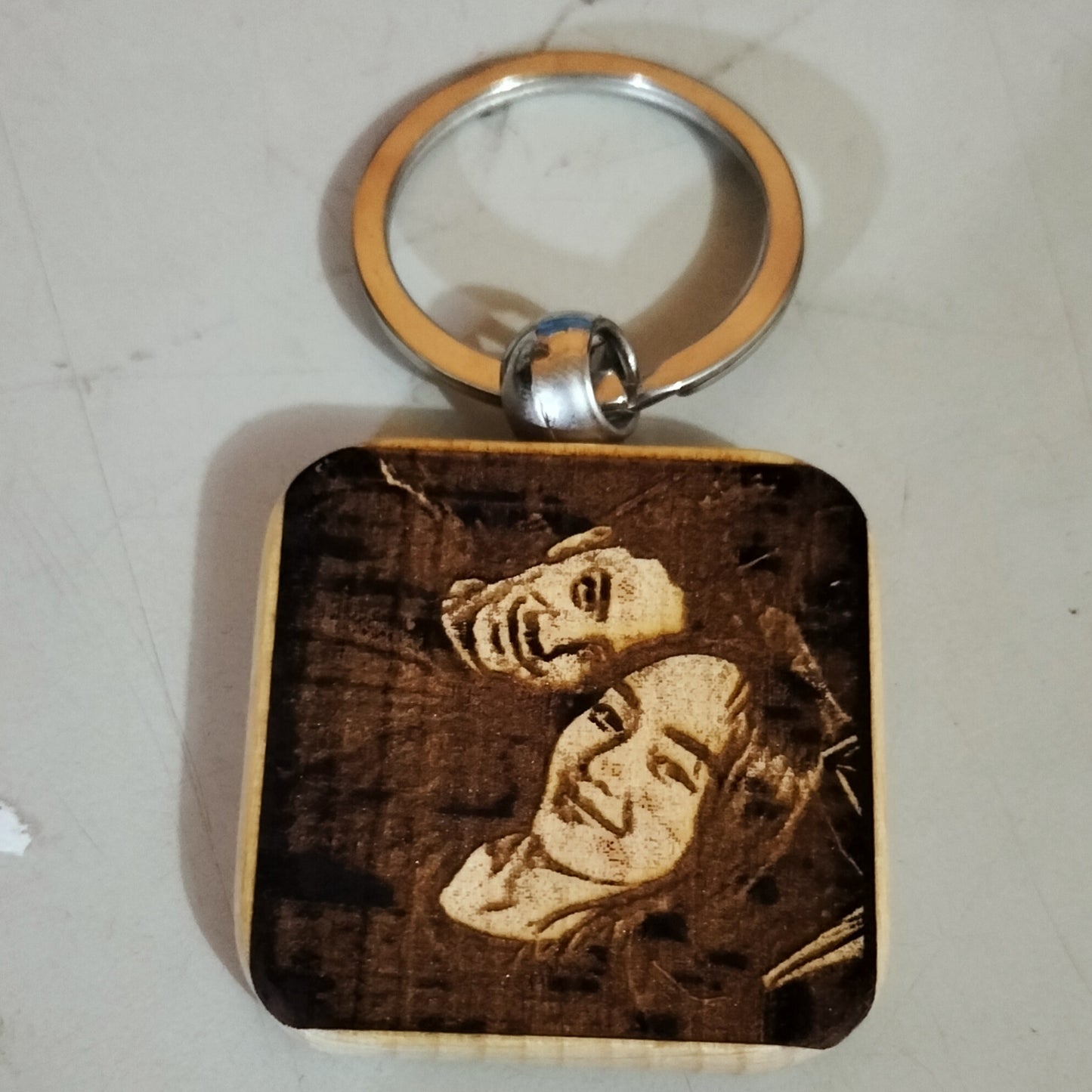 Laser Engraved Wooden Keychain