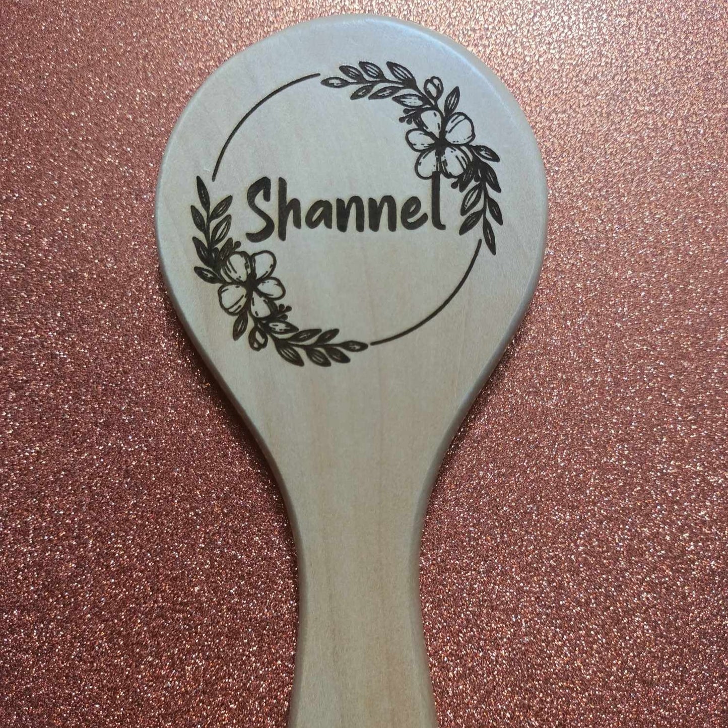 Laser Engraved Wood Hand Mirror