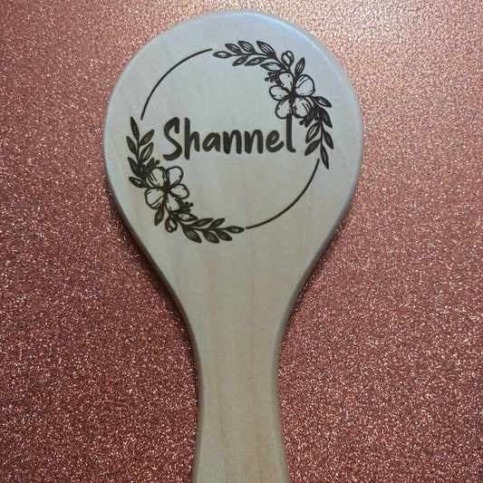 Laser Engraved Wood Hand Mirror