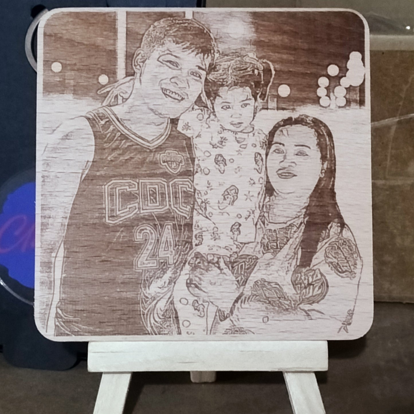 Laser Engraved Wooden Craft with Easel